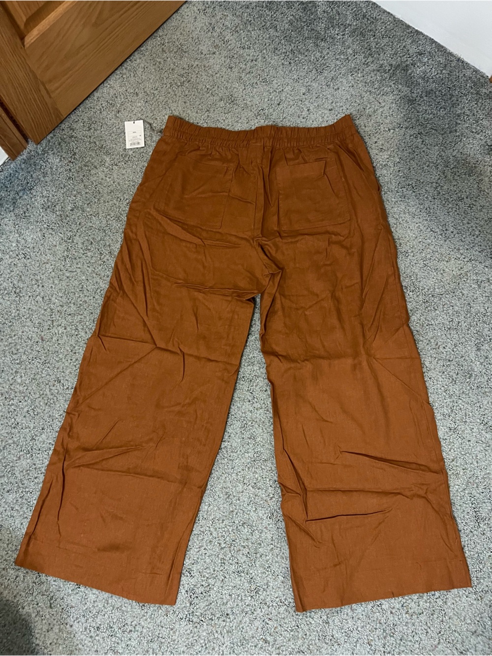 Women’s Relaxed Drawstring Pants — Rust Brown - Picture 3 of 5